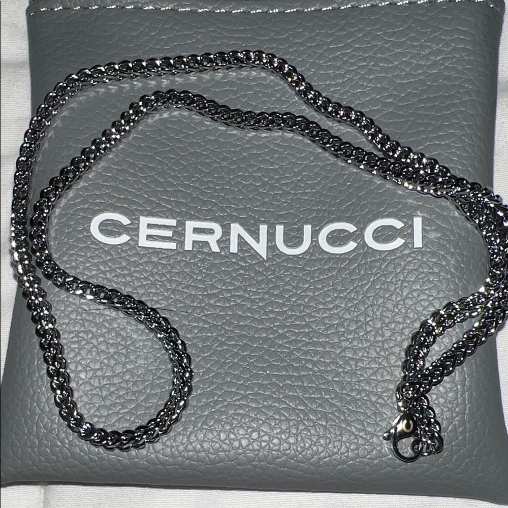 Cernucci Silver Tone Chain Necklace